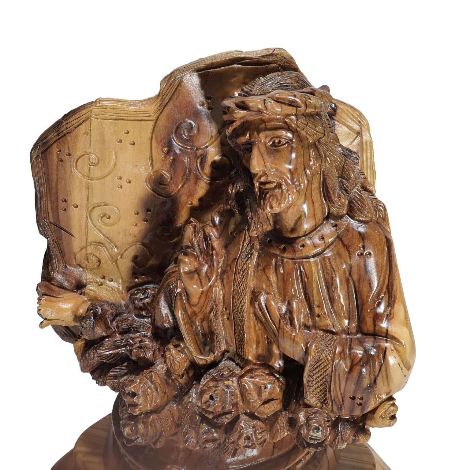 Hand Carved Wooden Jesus' Statue Holy Land Shopping