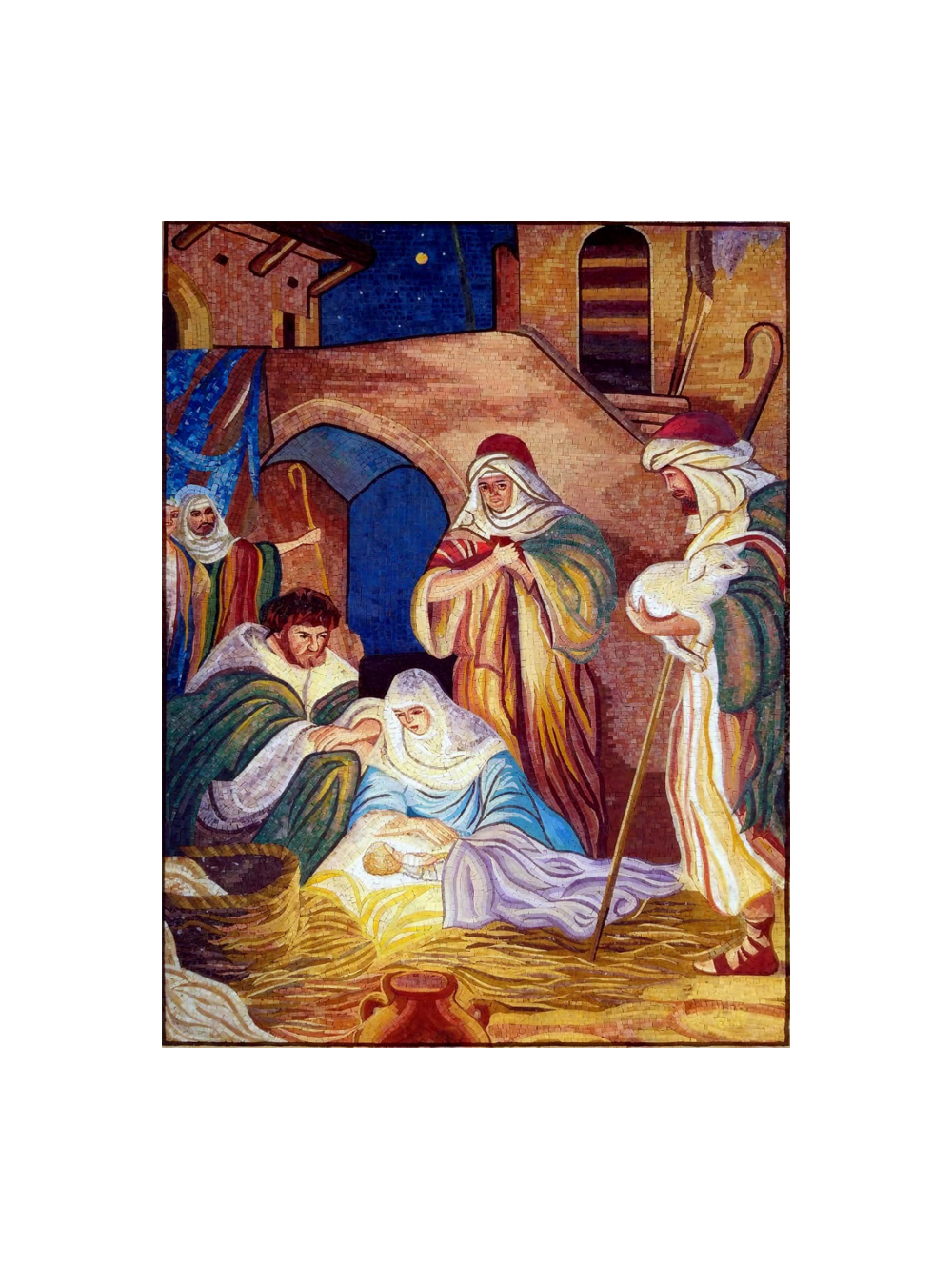 Nativity Scene Mosaic Made With Holy land Stones Holy Land Shopping