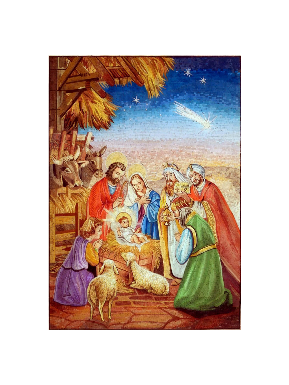 Nativity Scene Mosaic Made With Holy land Stones Holy Land Shopping